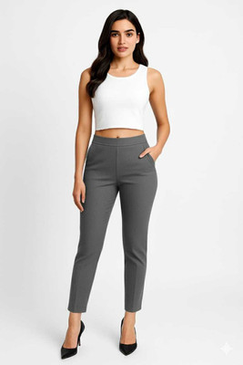 Lexie Slim Fit Women Grey Trousers