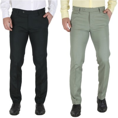 Krampus Regular Fit Men Light Green, Black Trousers