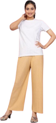 Khdijh Creation Regular Fit, Comfort Fit Women Beige Trousers