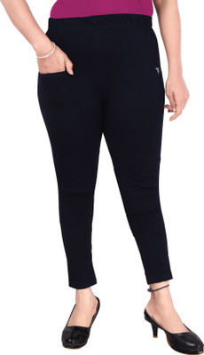 DKD Regular Fit Women Dark Blue Trousers