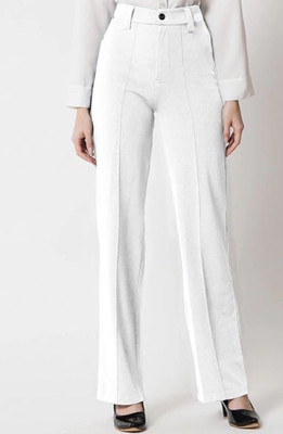 Fashion Bazaar Regular Fit Women White Trousers