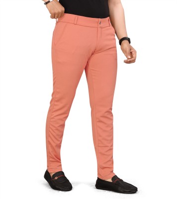 SIOX Slim Fit Men Orange Trousers