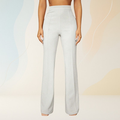 Anitafashion Loose Fit Women White Trousers