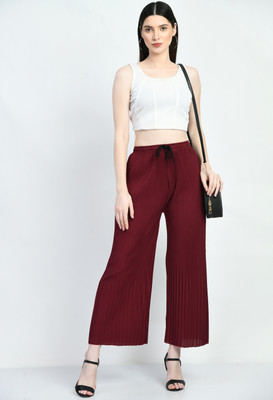 GLADLY Regular Fit Women Maroon Trousers