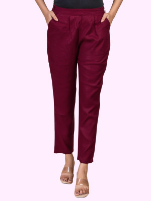 HouseOfCommon Regular Fit Women Maroon Trousers