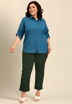 fashion plus point Regular Fit Women Green Trousers