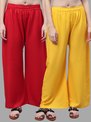 VALLES365 by S.c. Flared Women Red, Yellow Trousers