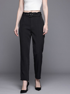DOROTHY PERKINS Slim Fit Women Black Trousers