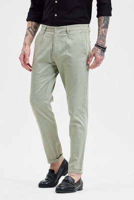 Snitch Slim Fit Men Green Trousers
