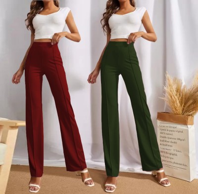 KASHIAN Relaxed Women Maroon Trousers