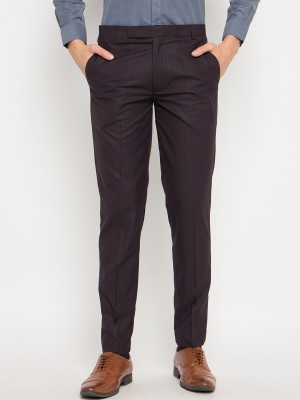 Go Stretch Regular Fit Men Maroon Trousers