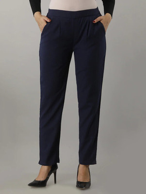 Jaipur Global Regular Fit Women Dark Blue Trousers