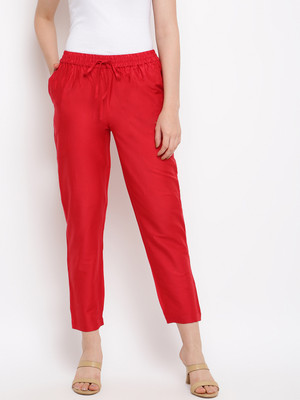 IMARA Regular Fit Women Red Trousers