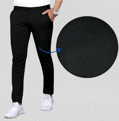 Nitya TrackP Slim Fit Men Black Trousers