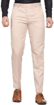 QUILTER Regular Fit Men Cream Trousers