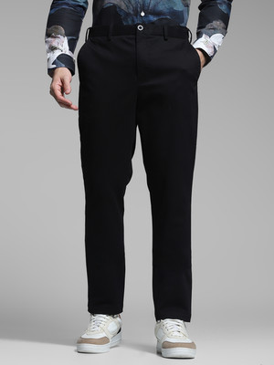 JACK & JONES Regular Fit Men Black Trousers