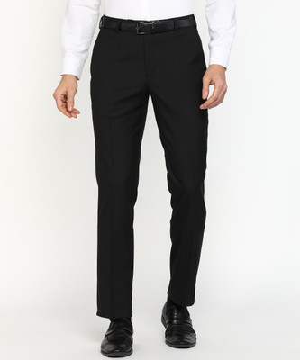 PARK AVENUE Regular Fit Men Black Trousers