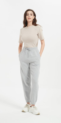 TRUFFLEGUM Loose Fit Women Grey Trousers