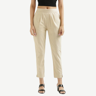 GC FAB Comfort Fit Women Cream Trousers