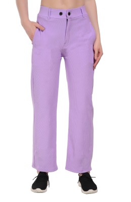 Mashaykh Regular Fit Women Purple Trousers