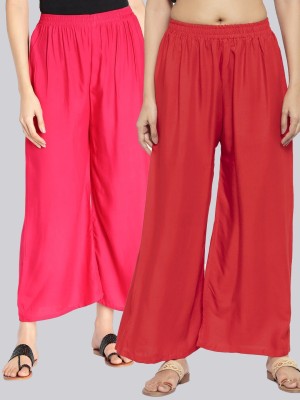 VALLES365 by S.c. Flared Women Pink, Red Trousers