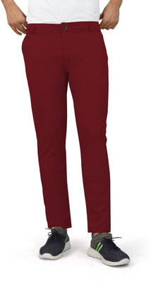 radhe creation Regular Fit Men Maroon Trousers