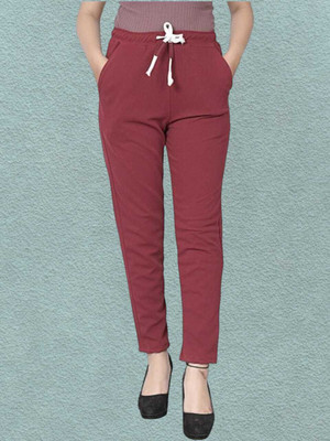 Trandone Regular Fit Women Maroon Trousers