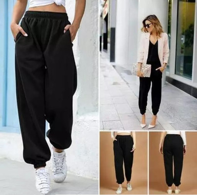 bhavin Relaxed Women Black Trousers