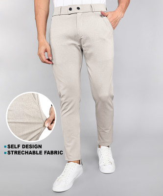 INDICLUB Relaxed Men Cream Trousers