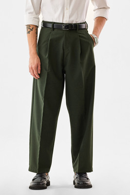 Snitch Relaxed Men Dark Green Trousers