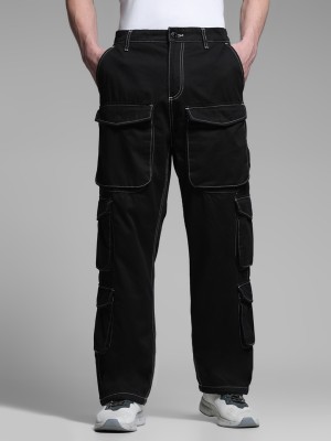 JACK & JONES Loose Fit Men Black Trousers