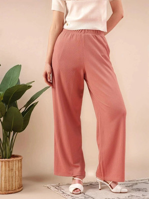 Mast & Harbour Loose Fit Women Pink Trousers