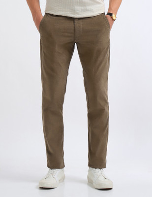 Arrow Sport Slim Fit Men Brown Trousers