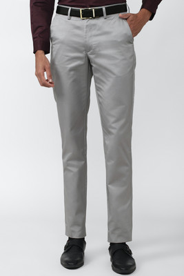 PETER ENGLAND Regular Fit Men Grey Trousers