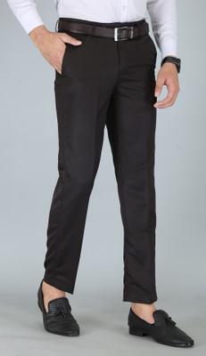 Kurus Regular Fit Men Black Trousers