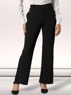 fithub Regular Fit Women Black Trousers