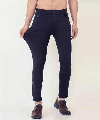 Plus91 Regular Fit Men Blue Trousers