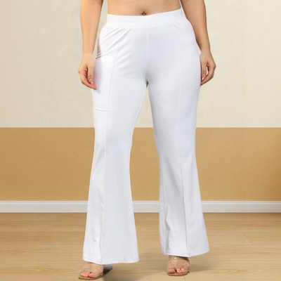 nitafashion Loose Fit Women White Trousers