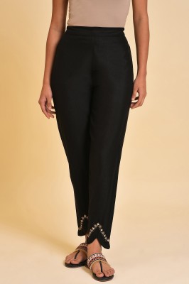 W Regular Fit Women Black Trousers