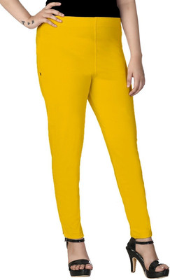 WELL MADE Regular Fit Women Yellow Trousers