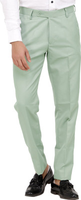 LAHSUAK Regular Fit Men Light Green Trousers