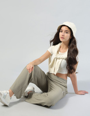 U.S. POLO ASSN. Straight Fit Women Green Trousers