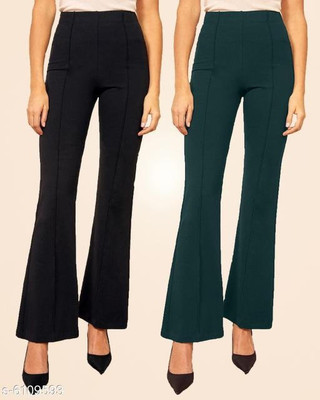 Siphon Regular Fit Women Green Trousers