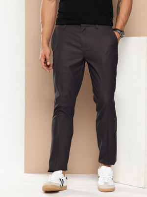 encore by INVICTUS Regular Fit Men Black Trousers