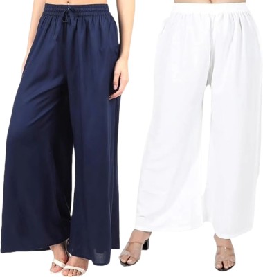 Nilaya Collecton Relaxed Women Blue, White Trousers