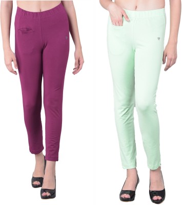 Comfort Lady Relaxed Women Purple, Light Green Trousers