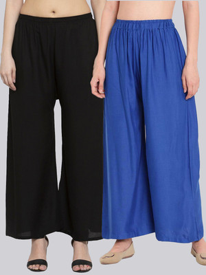 VALLES365 by S.c. Flared Women Blue, Black Trousers