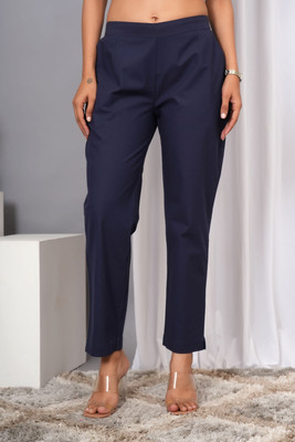 VYMO Regular Fit Women Blue Trousers