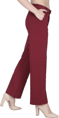 A C CREATION Regular Fit Women Maroon Trousers