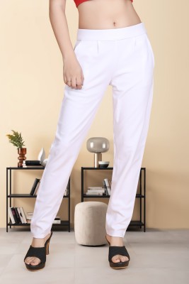 RIARTS Slim Fit Women White Trousers